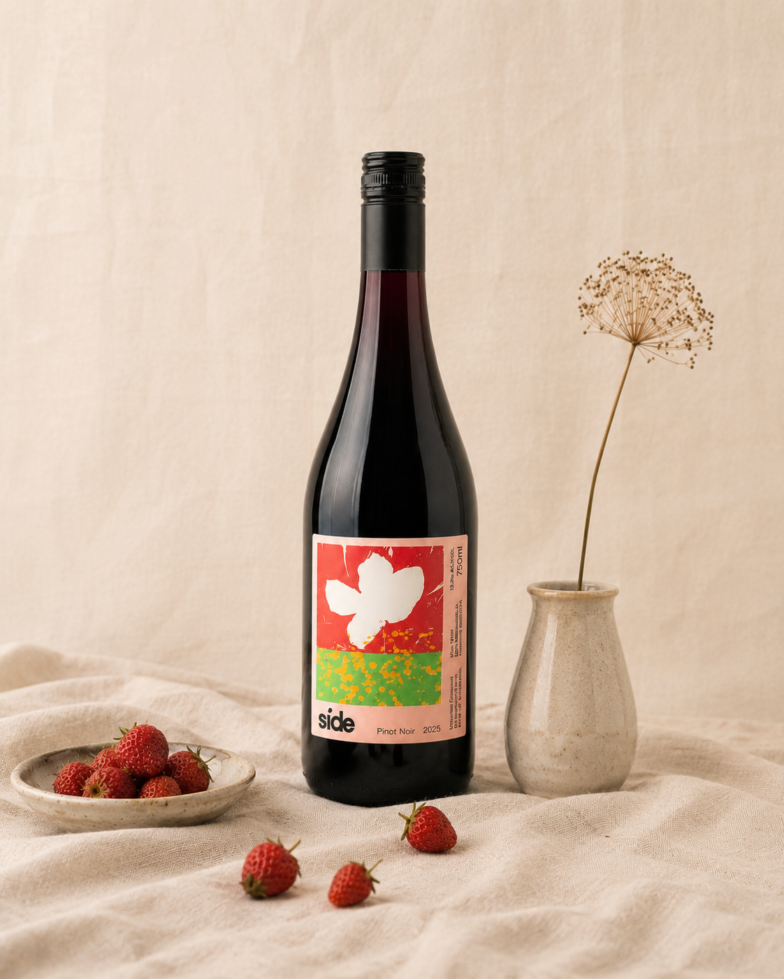 Side wine Pinot Noir bottle